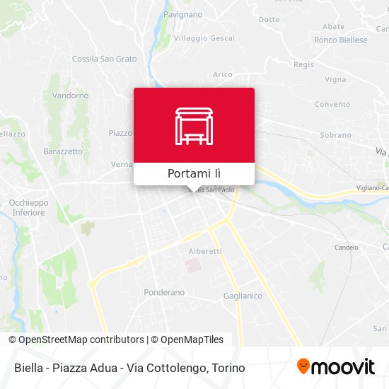 Mappa Biella - Piazza Adua - Via Cottolengo