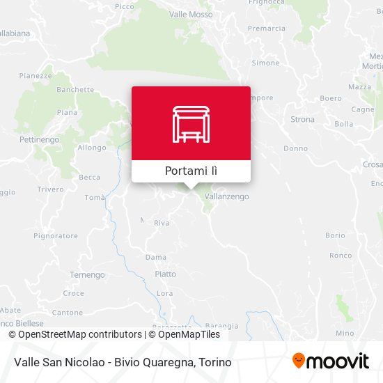 Mappa Valle San Nicolao - Bivio Quaregna