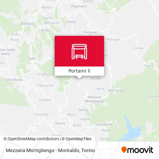 Mappa Mezzana Mortigliengo - Montaldo