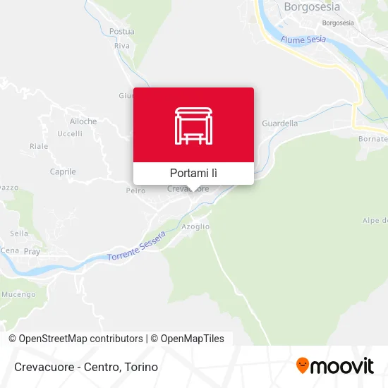 Mappa Crevacuore - Centro