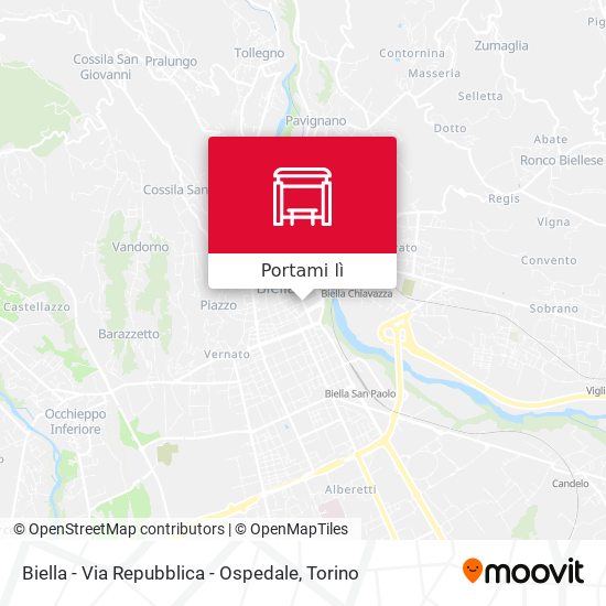 Mappa Biella - Via Repubblica - Ospedale