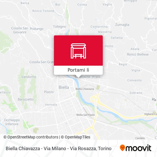 Mappa Biella Chiavazza - Via Milano - Via Rosazza