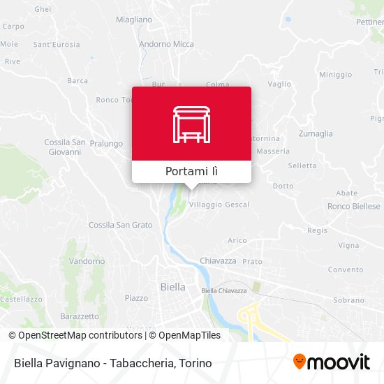 Mappa Biella Pavignano - Tabaccheria