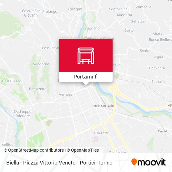 Mappa Biella - Piazza Vittorio Veneto - Portici