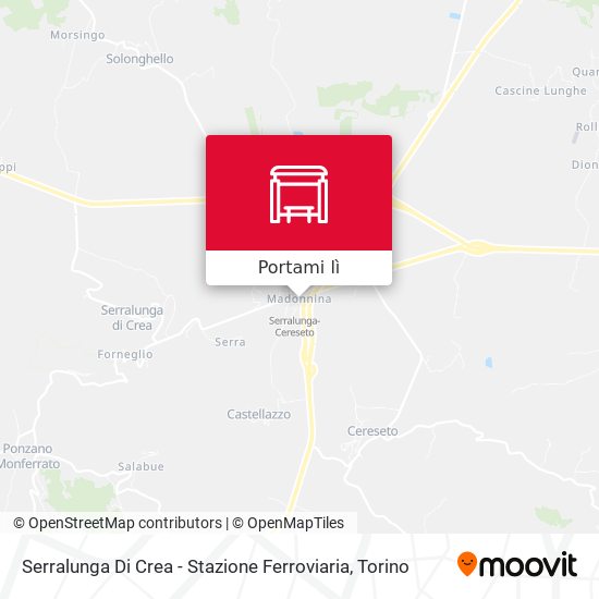 Mappa Serralunga Di Crea - Stazione Ferroviaria