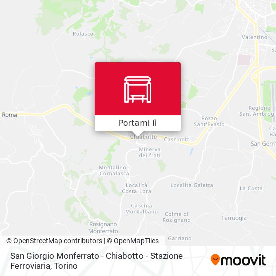 Mappa San Giorgio Monferrato - Chiabotto - Stazione Ferroviaria