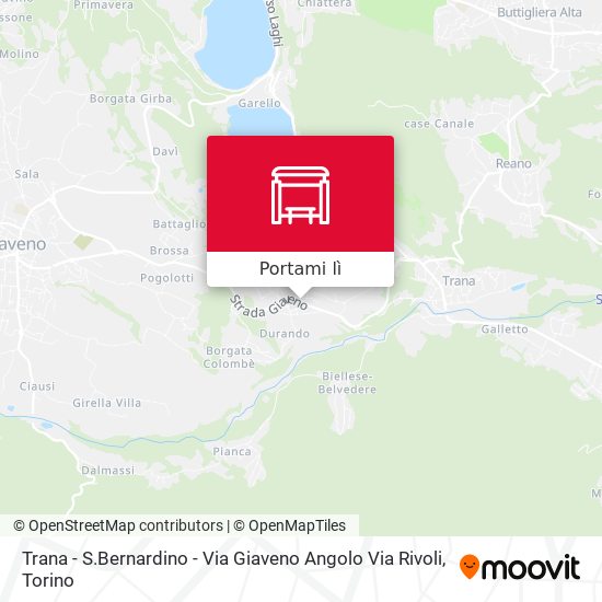 Mappa Trana - S.Bernardino - Via Giaveno Angolo Via Rivoli