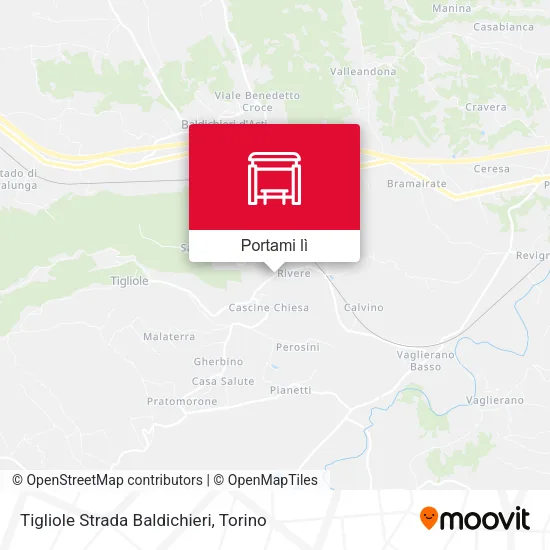 Mappa Tigliole Strada Baldichieri