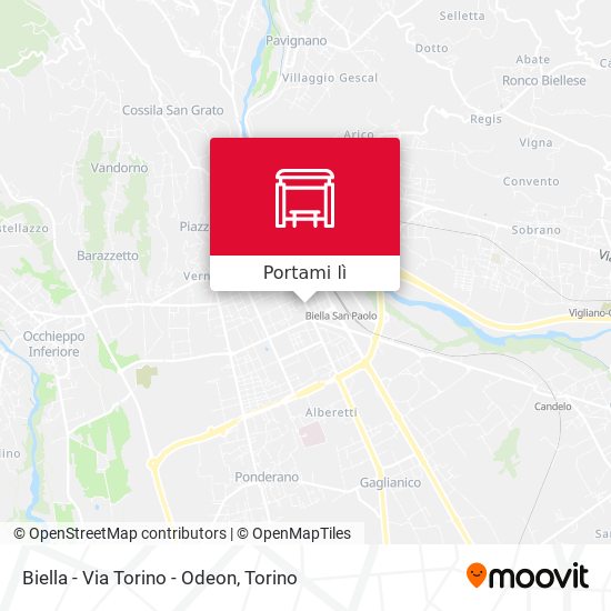 Mappa Biella - Via Torino - Odeon