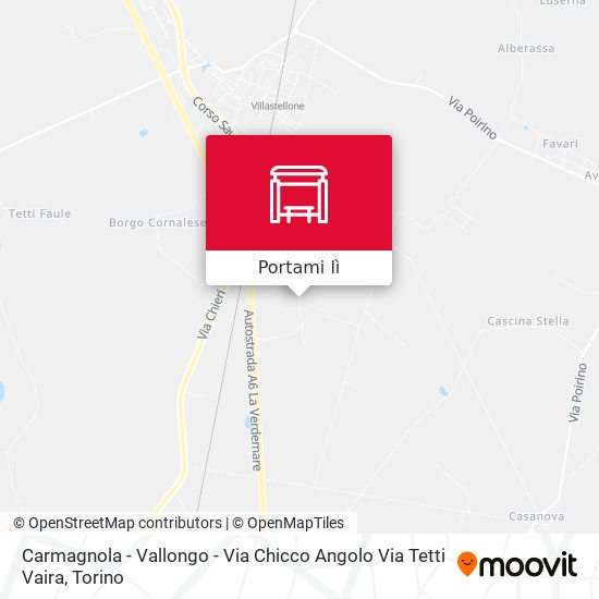 Mappa Carmagnola - Vallongo - Via Chicco Angolo Via Tetti Vaira