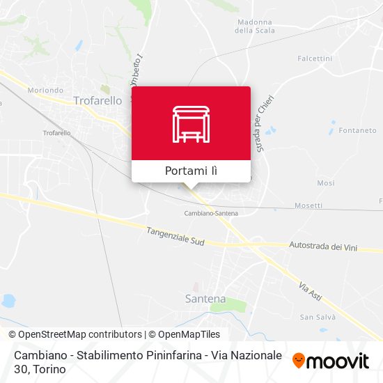 Mappa Cambiano - Stabilimento Pininfarina - Via Nazionale  30