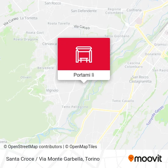 Mappa Santa Croce / Via Monte Garbella