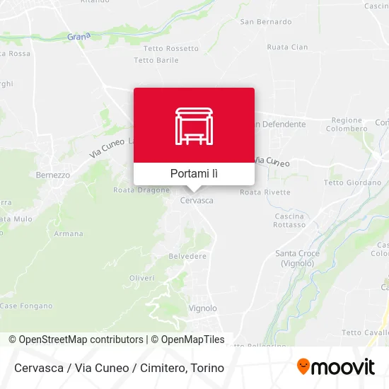 Mappa Cervasca / Via Cuneo / Cimitero
