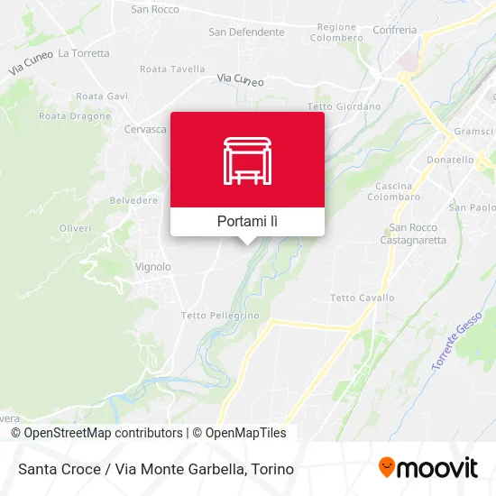 Mappa Santa Croce / Via Monte Garbella