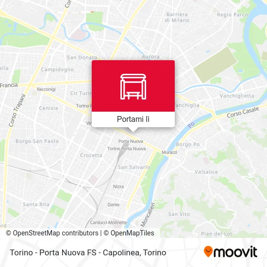 Mappa Torino - Porta Nuova FS - Capolinea