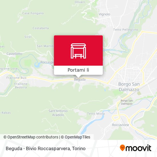 Mappa Beguda - Bivio Roccasparvera