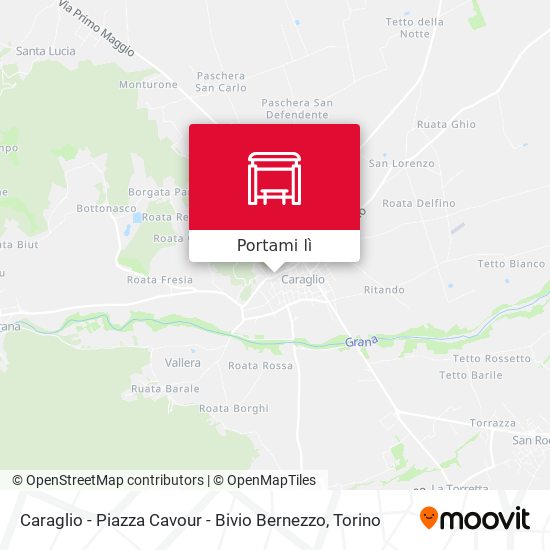 Mappa Caraglio - Piazza Cavour - Bivio Bernezzo