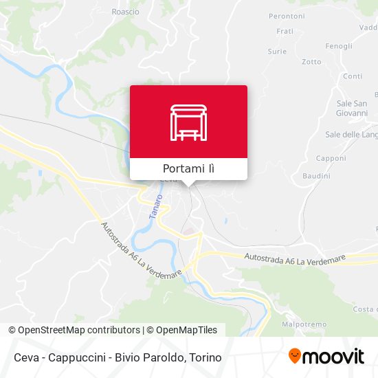 Mappa Ceva - Cappuccini - Bivio Paroldo