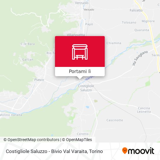Mappa Costigliole Saluzzo - Bivio Val Varaita