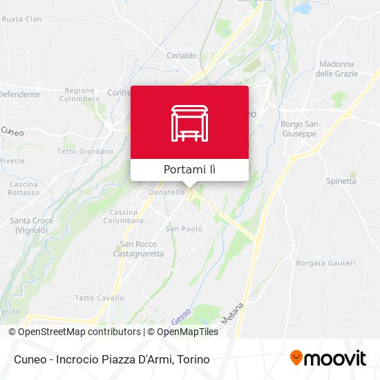 Mappa Cuneo - Incrocio Piazza D'Armi