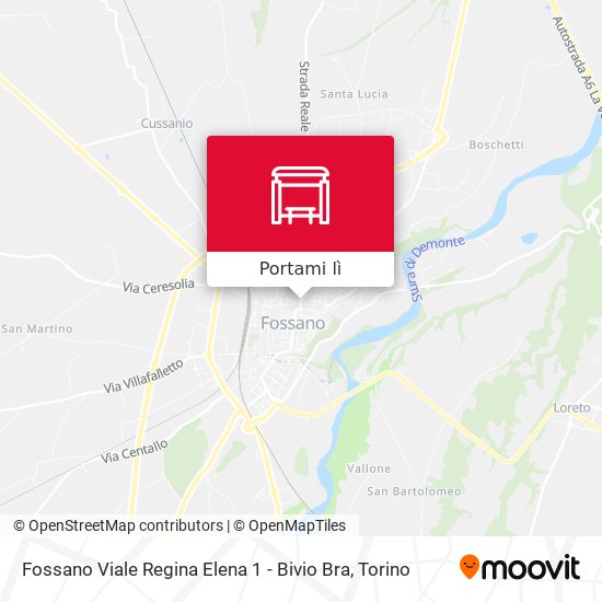 Mappa Fossano  Viale Regina Elena  1 - Bivio Bra