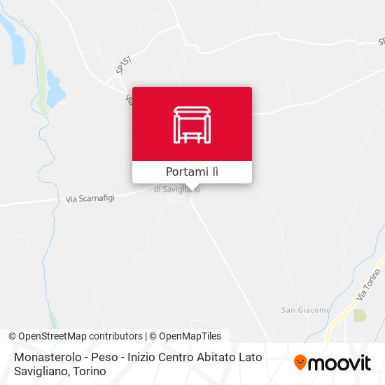 Mappa Monasterolo - Peso - Inizio Centro Abitato Lato Savigliano