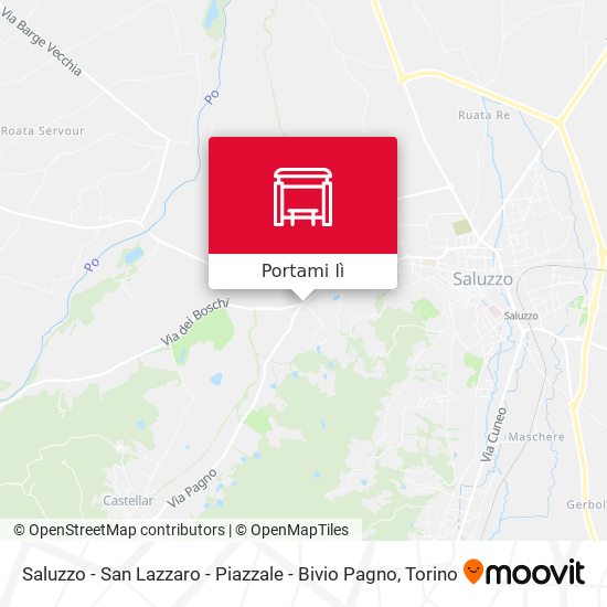 Mappa Saluzzo - San Lazzaro - Piazzale - Bivio Pagno
