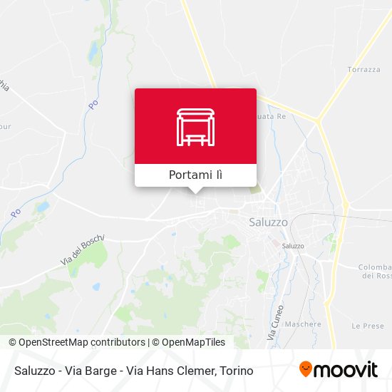 Mappa Saluzzo - Via Barge - Via Hans Clemer