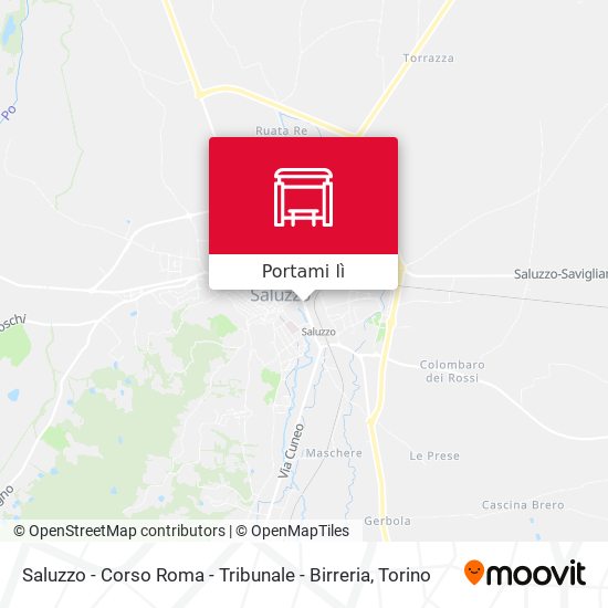 Mappa Saluzzo - Corso Roma - Tribunale - Birreria