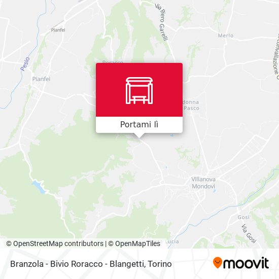 Mappa Branzola - Bivio Roracco  - Blangetti