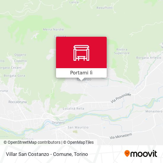 Mappa Villar San Costanzo - Comune