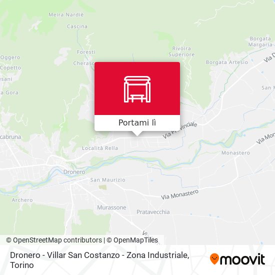 Mappa Dronero - Villar San Costanzo - Zona Industriale