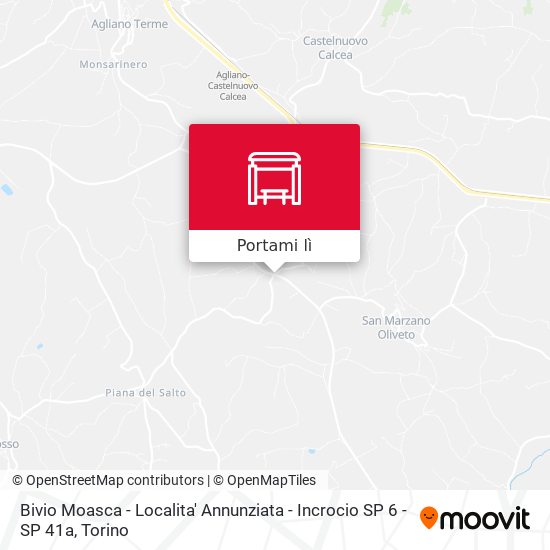 Mappa Bivio Moasca - Localita' Annunziata - Incrocio SP 6 - SP 41a