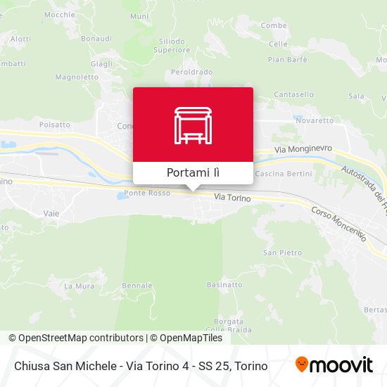 Mappa Chiusa San Michele - Via Torino  4  - SS 25