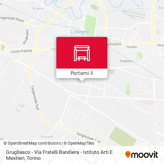 Mappa Grugliasco - Via Fratelli Bandiera - Istituto Arti E Mestieri