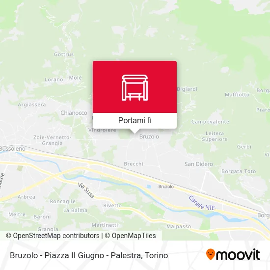 Mappa Bruzolo - Piazza II Giugno - Palestra