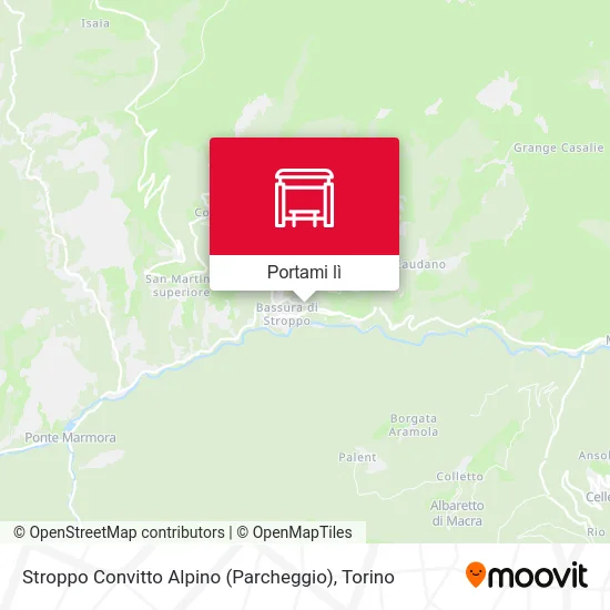 Mappa Stroppo Convitto Alpino (Parcheggio)
