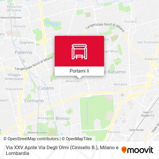 Mappa Via XXV Aprile Via Degli Olmi (Cinisello B.)