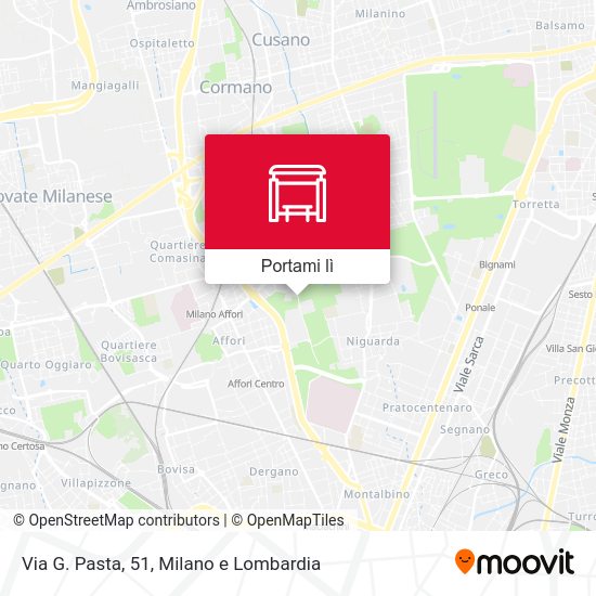 Mappa Via G. Pasta, 51