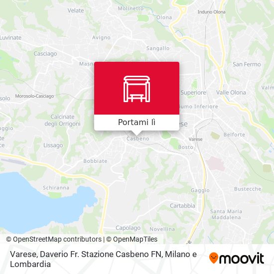 Mappa Varese, Daverio Fr. Stazione Casbeno FN