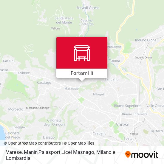 Mappa Varese, Manin,Palasport,Licei Masnago