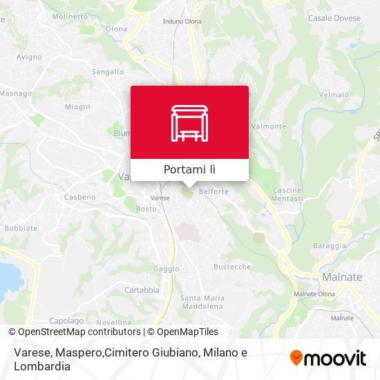 Mappa Varese, Maspero,Cimitero Giubiano