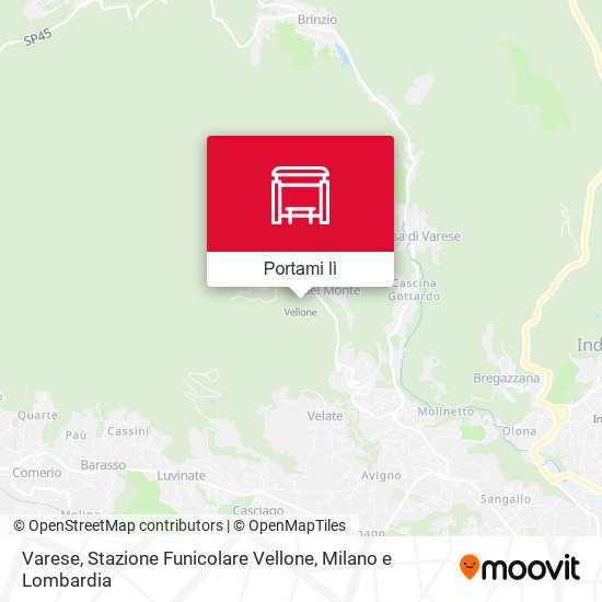 Mappa Varese, Stazione Funicolare Vellone
