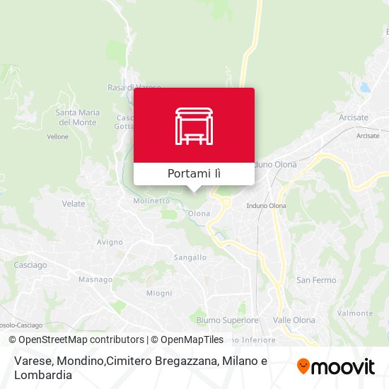 Mappa Varese, Mondino,Cimitero Bregazzana