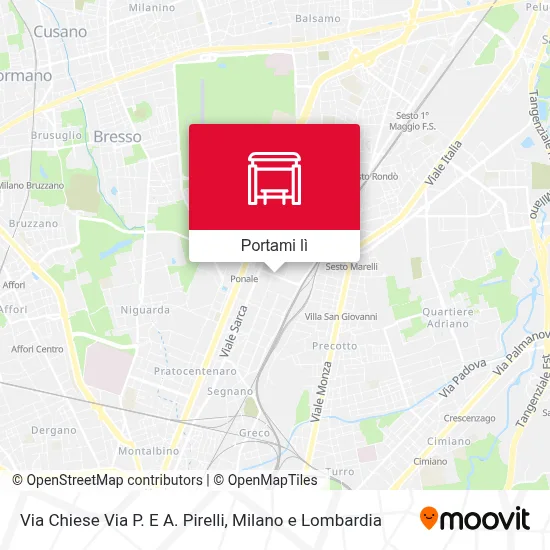 Mappa Via Chiese Via P. E A. Pirelli