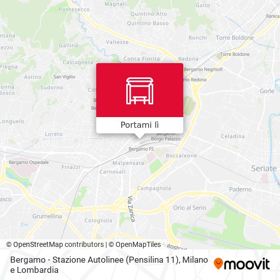 Mappa Bergamo - Stazione Autolinee (Pensilina 11)