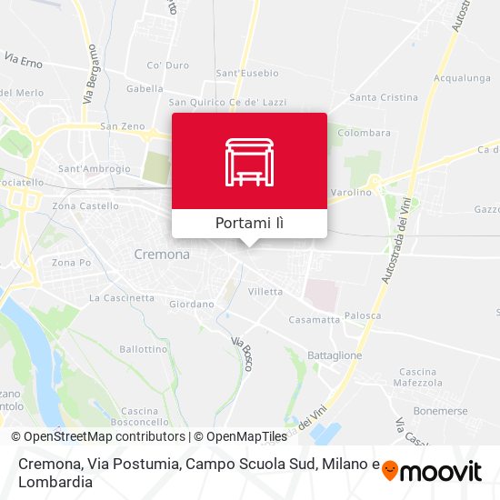 Mappa Cremona, Via Postumia, Campo Scuola Sud