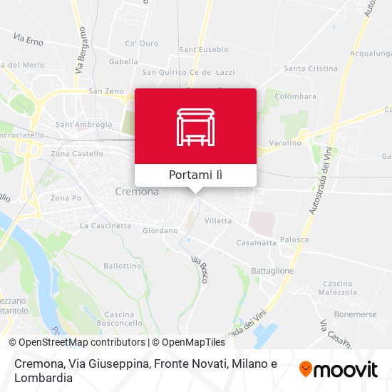 Mappa Cremona, Via Giuseppina, Fronte Novati