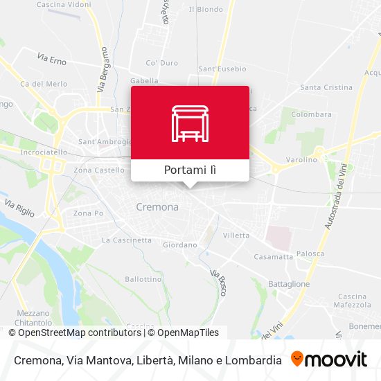 Mappa Cremona, Via Mantova, Libertà