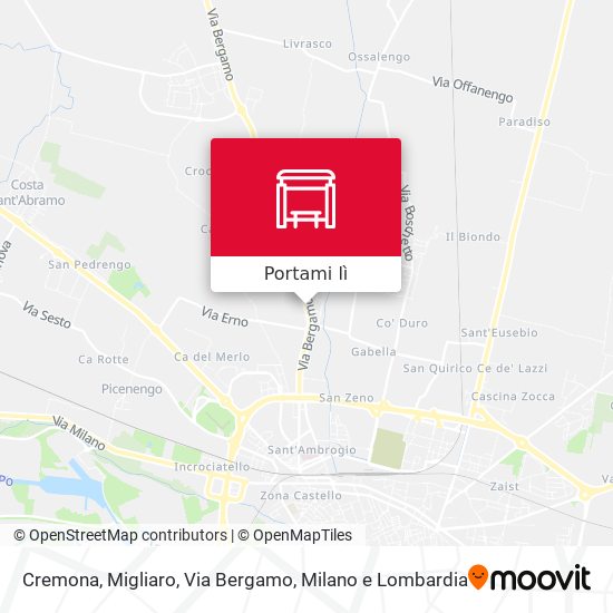 Mappa Cremona, Migliaro, Via Bergamo